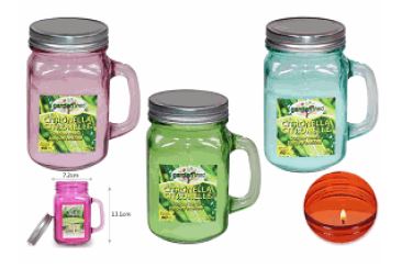 Citronella Candle in Glass Jar w/ Handle - Total Tech Pools Oakville